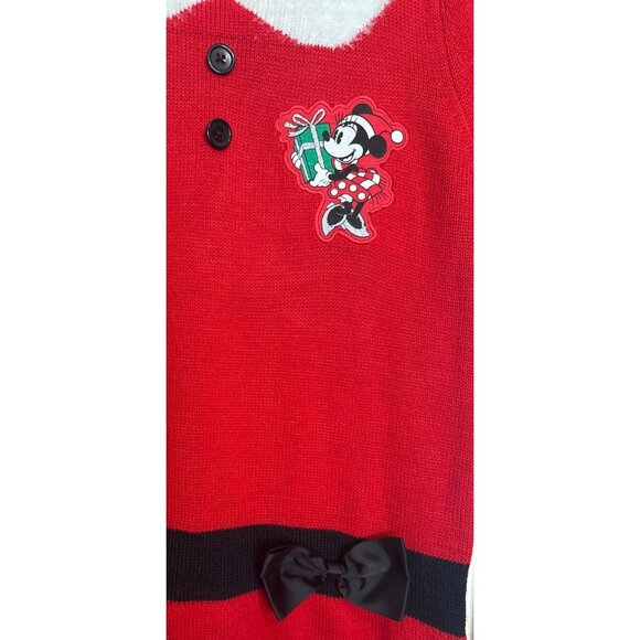 Disney Minnie Mouse Girls XL (14-16) Red Sweater Dress Party Christmas Holiday - Picture 2 of 5